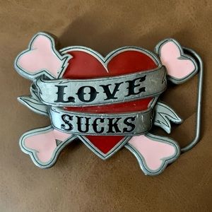 Love Sucks Pewter Belt Buckle